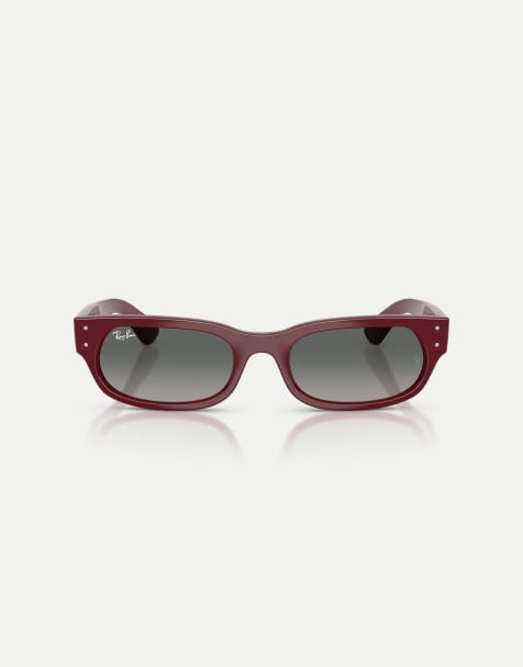 Ray-Ban Rb2236 lunettes de soleil à monture irrégulière avec verres gris en bordeaux - view 1