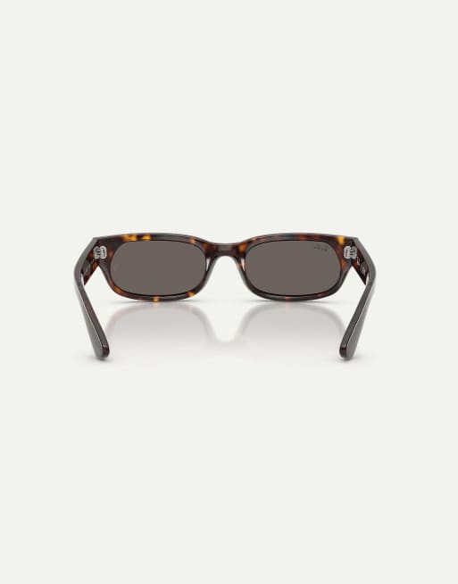 Ray-Ban Rb2236 lunettes de soleil de forme irrégulière avec verres gris, havane, 2 de 4