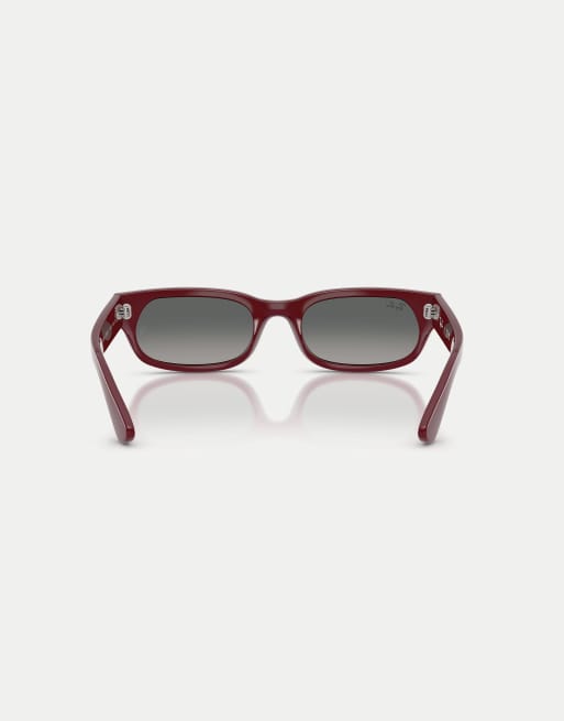 Ray-Ban Rb2236 Sonnenbrille in unregelmäßiger Form mit grauen Gläsern in Bordeaux, 2 von 4