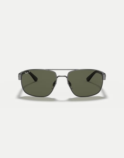 Ray-Ban - Rb3663 Irregular - Occhiali da sole grigio canna di fucile con lenti verdi polarizzate - view 1