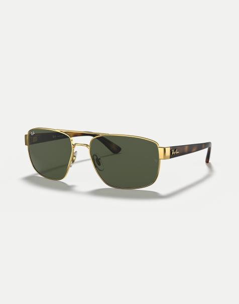 Ray-Ban - RB3663 - Lunettes de soleil irrégulières à verres verts - Doré - view 1