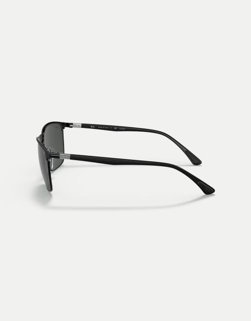 Ray-Ban - Rb3686 - Lunettes de soleil à verres carrés polarisés gris - Noir, 4 de 4