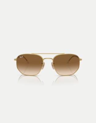 Ray-Ban - Rb3707 - Ungleichmäßige Sonnenbrille in Arista-Gold mit braunen Gläsern-Goldfarben