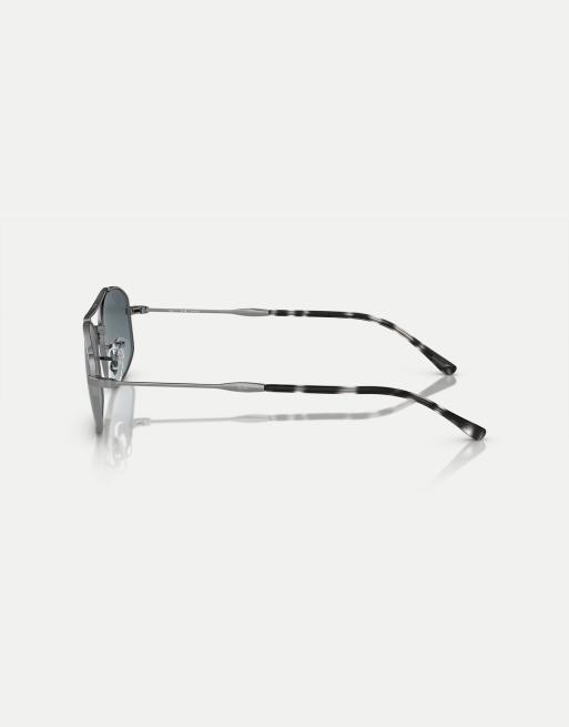 Ray-Ban - RB3719 - Lunettes de soleil ovales à verres bleus polarisés - Gris acier, 2 de 4