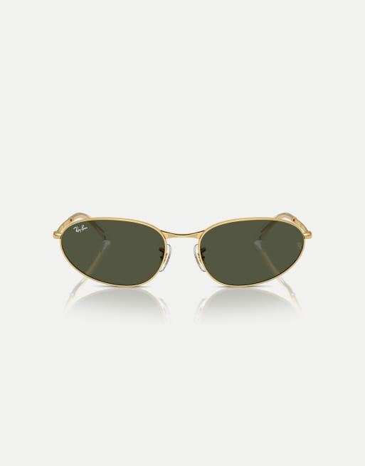 Ray-Ban - Rb3734 - Occhiali da sole irregolari tonalità oro Arista con lenti verdi