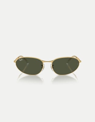 Ray-Ban - Rb3734 - Unregelmäßige Sonnenbrille in Arista-Gold mit grünen Gläsern-Goldfarben