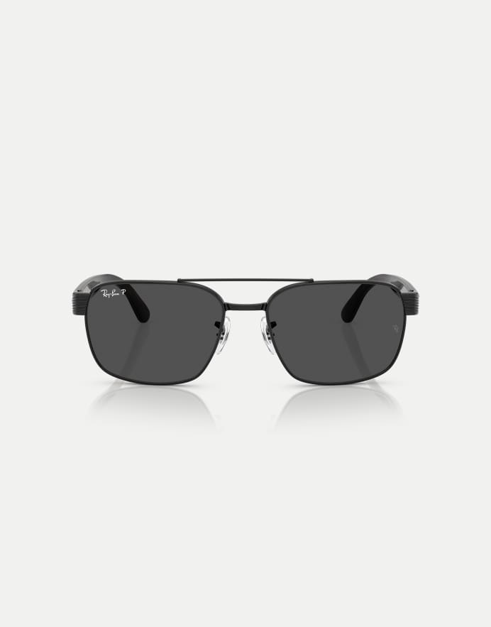 Ray-Ban RB3751 - Gafas de sol negras cuadradas con lentes grises polarizadas