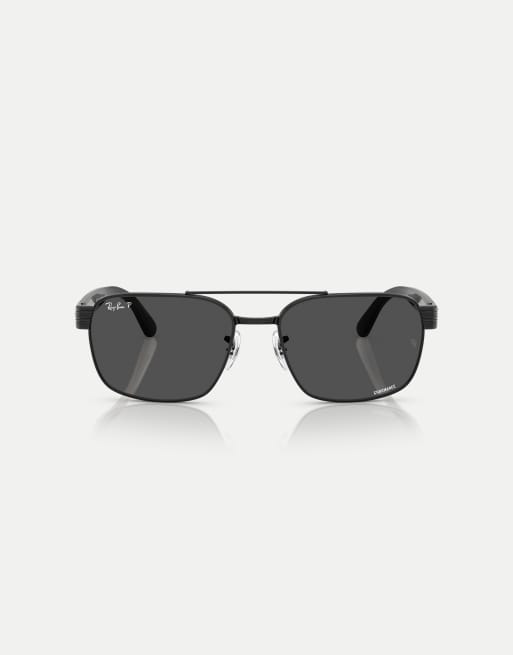 Ray-Ban - Rb3751 - Lunettes de soleil à verres carrés polarisés gris - Noir, 2 de 3