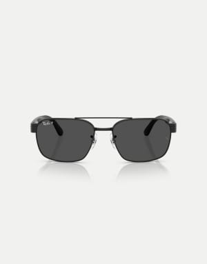 Ray-Ban Rb3751 polarized+ lenses square polarised sunglasses with grey lens in black