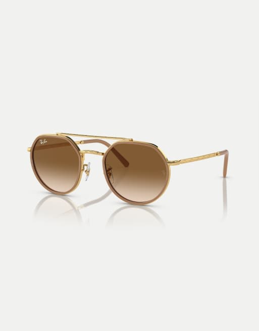 Ray-Ban Rb3765 irregular sunglasses with brown lens in arista gold, 3 of 3