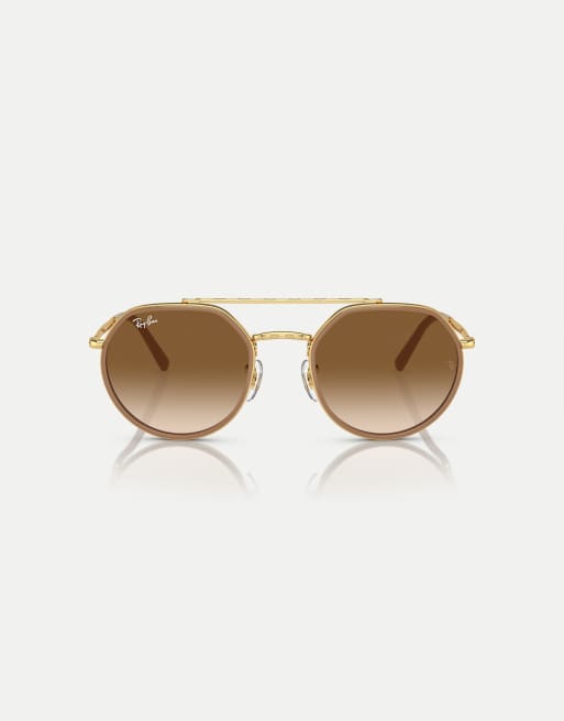 Ray-Ban - RB3765 - Lunettes de soleil irrégulières à verres marron - Doré arista