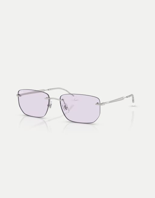 Ray-Ban Rb3768 transitions ® color touch ™ lenses irregular sunglasses with violet photochromic lens in silver, 3 of 3