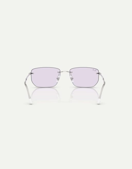Ray-Ban – Rb3768 Transitions® Colour Touch™ – Unregelmäßige Sonnenbrille in Silber mit violetten, selbsttönenden Gläsern, 2 von 4