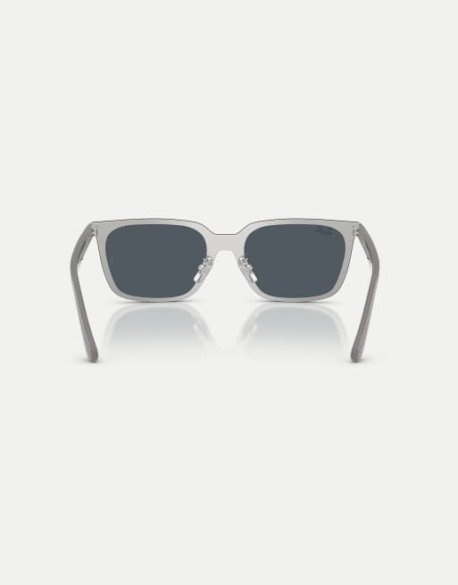 Ray-Ban - RB3784d - Occhiali da sole squadrati argentati con lenti grigie, 3 di 4