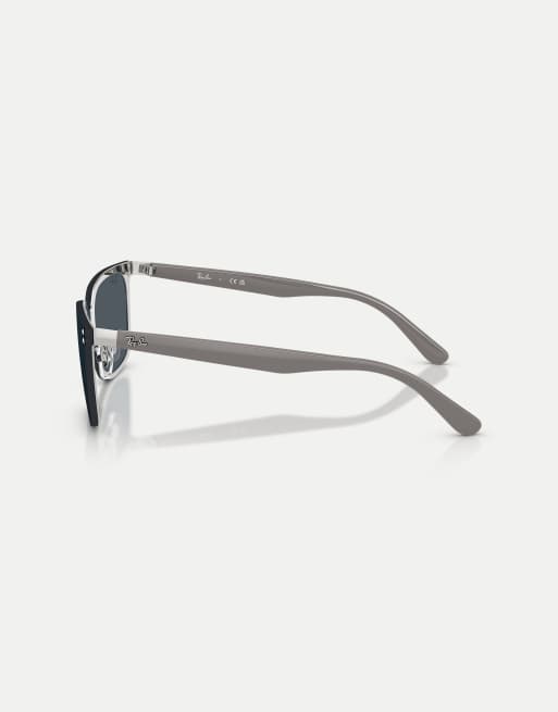 Ray-Ban - RB3784d - Occhiali da sole squadrati argentati con lenti grigie, 4 di 4