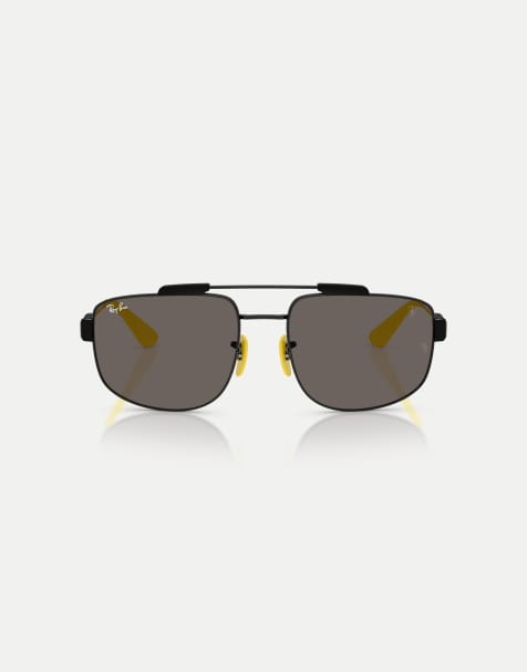 Ray-Ban – Rb3789m – Scuderia Ferrari Collection – Eckige Sonnenbrille in Schwarz mit grauen Gläsern - view 1
