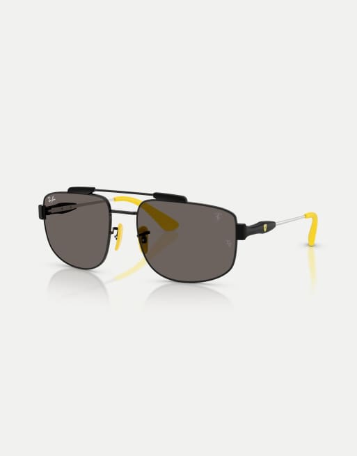 Ray-Ban Rb3789m scuderia ferrari collection square sunglasses with grey lens in black, 2 of 4