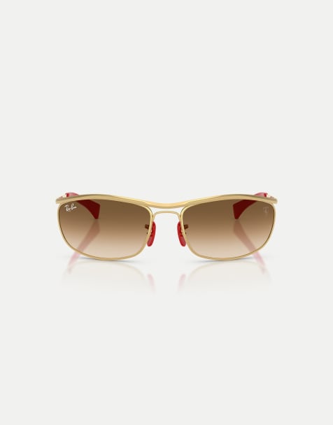 Ray-Ban – Rb3819M – Scuderia Ferrari Collection – Ovale Sonnenbrille in Goldoptik mit braunen Gläsern - view 1