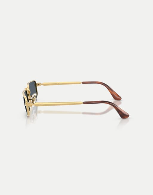 Ray-Ban - Rb3927 - Occhiali da sole rettangolari color oro Arista con lenti blu, 3 di 3