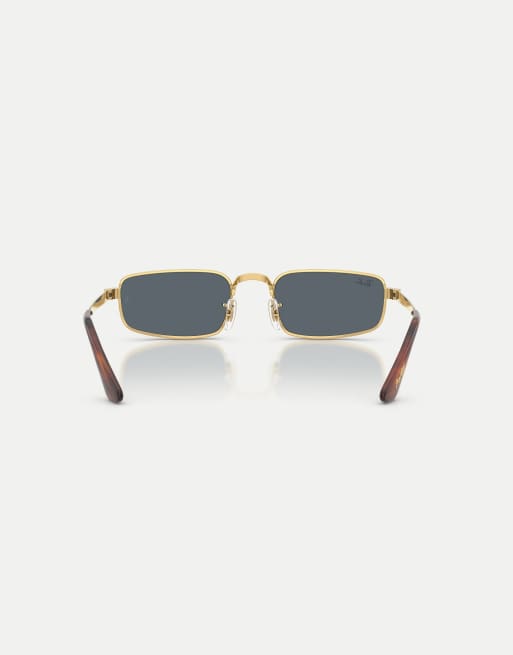Ray-Ban Rb3927 rectangle sunglasses with blue lens in arista gold, 2 of 3