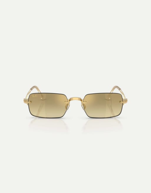 Ray-Ban - Rb3928 - Lunettes de soleil ovales à verres réfléchissants marron - Doré arista, 1 de 4
