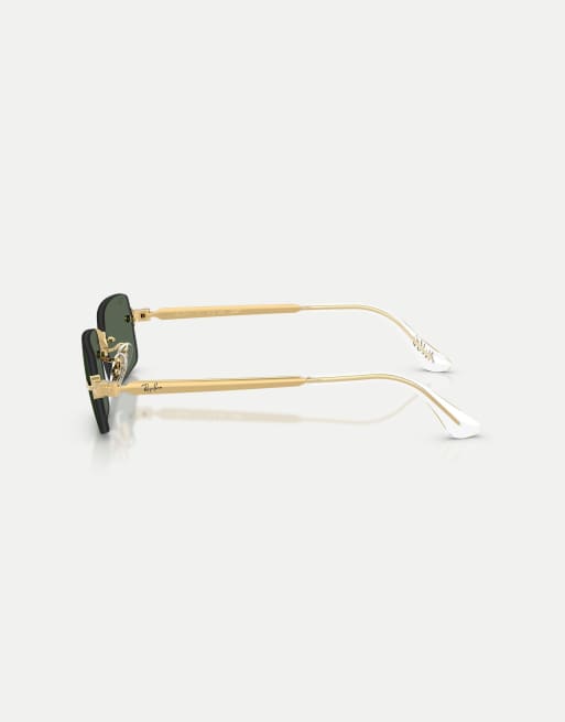 Ray-Ban - RB3928 - Lunettes de soleil ovales à verres verts - Doré arista, 4 de 4