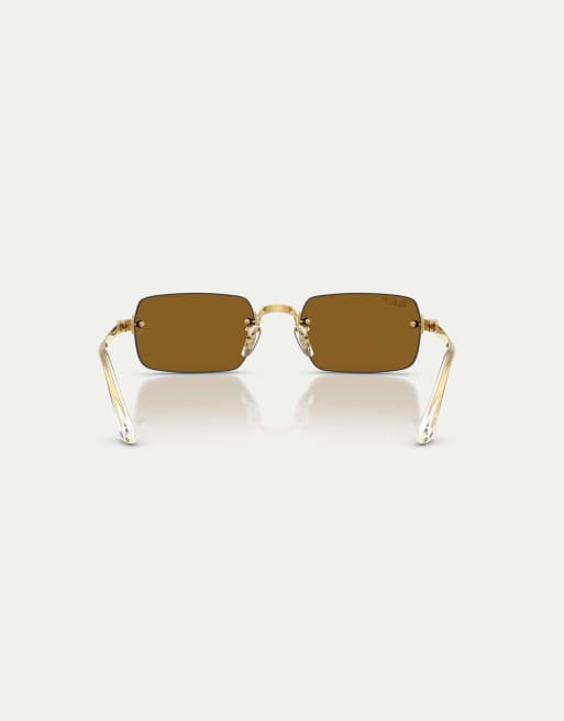 Ray-Ban - Rb3928 - Occhiali da sole ovali color oro Arista con lenti marroni polarizzate, 2 di 4