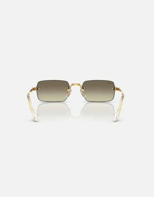 Ray-Ban Rb3928 oval sunglasses with brown mirrored lens in arista gold, 2 of 3
