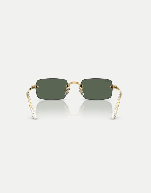 Ray-Ban Rb3928 oval sunglasses with green lens in arista gold, 2 of 3
