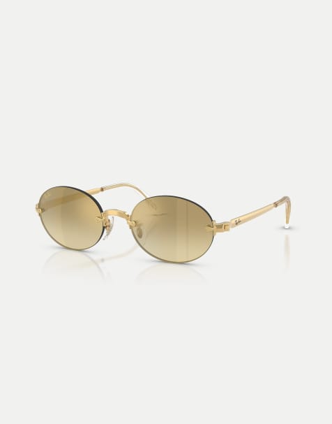 Ray-Ban – Rb3929 – Ovale Sonnenbrille in Arista-Gold mit braun verspiegelten Gläsern - view 1