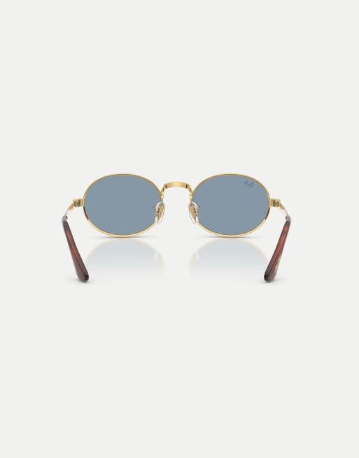 Ray-Ban - Rb3931 - Occhiali da sole rettangolari color oro Arista con lenti blu, 2 di 3