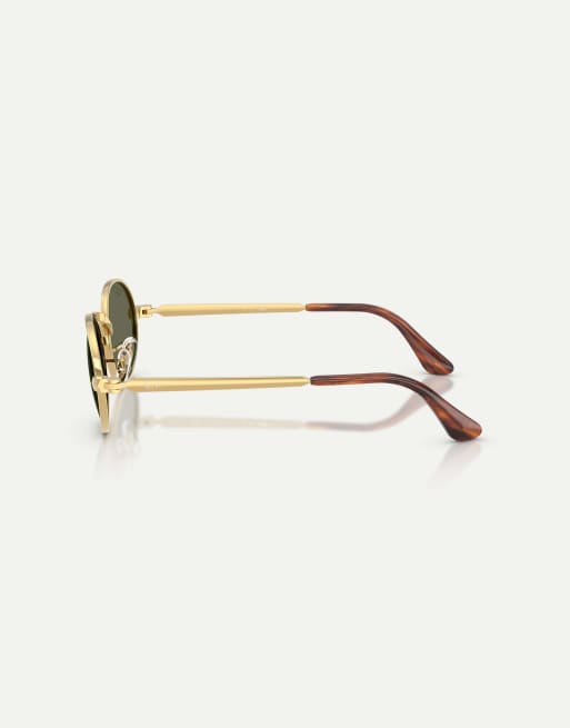 Ray-Ban Rb3931 rectangle polarised sunglasses with green lens in arista gold, 4 of 4