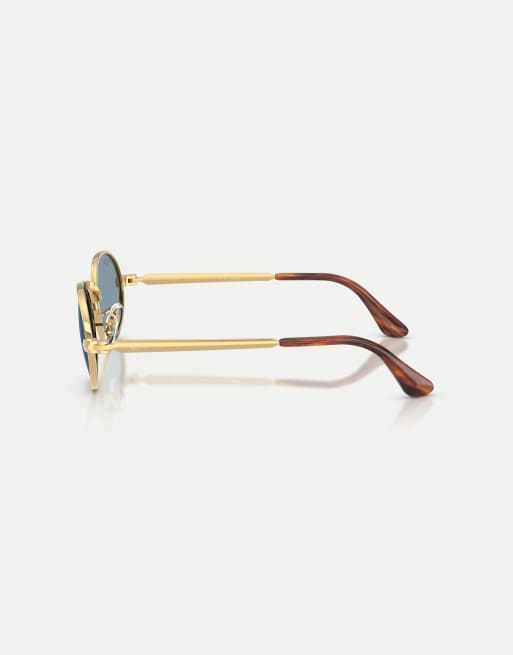 Ray-Ban Rb3931 rectangle sunglasses with blue lens in arista gold, 3 of 3