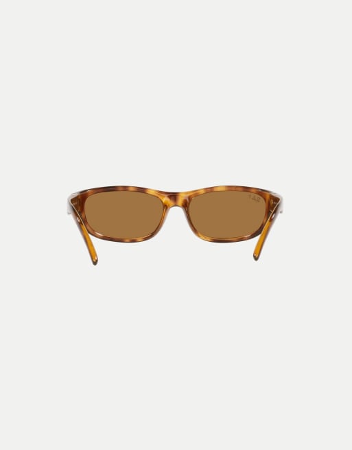 Ray-Ban Rb4033 rectangle polarised sunglasses with brown lens in havana, 2 of 3