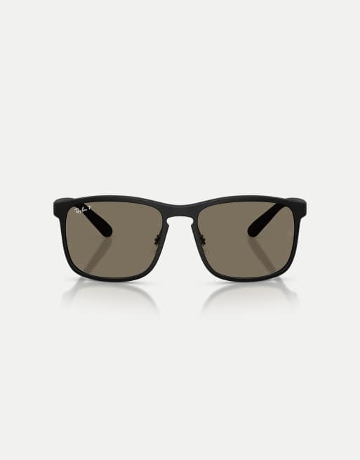 Ray-Ban - Rb4264 - Lunettes de soleil à verres carrés polarisés gris - Noir mat, 2 de 3