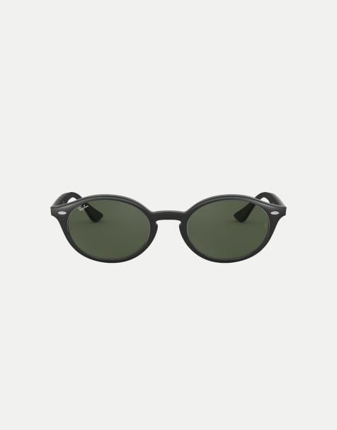 Ray-Ban Rb4315 oval sunglasses with green lens in black - view 1