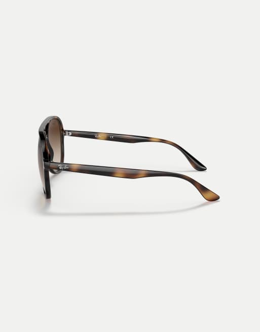 Ray-Ban - RB4376 - Gafas de sol marrón Habana estilo aviador con lentes marrones, 3 de 3