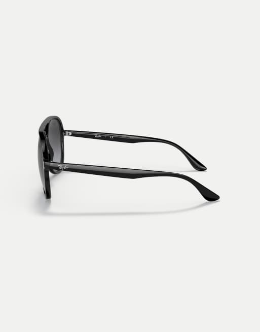 Ray-Ban - RB4376 - Gafas de sol negras cuadradas con lentes grises de estilo aviador, 2 de 3