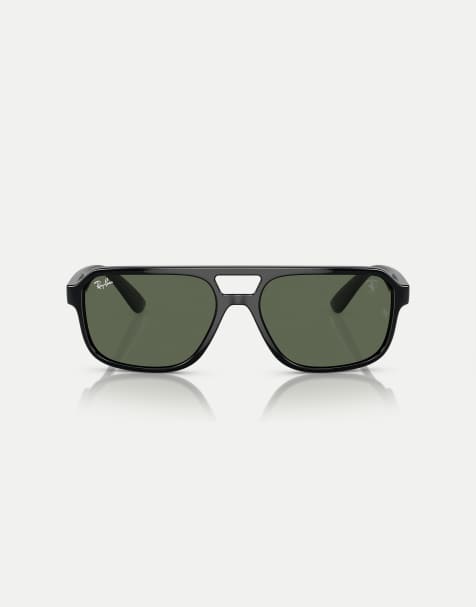 Ray-Ban - Rb4414m - Scuderia Ferrari Collection - Lunettes de soleil à monture irrégulière à verres verts - Noir - view 1