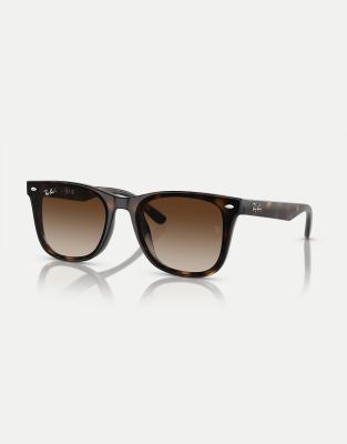 Ray-Ban - RB4420 - Eckige Sonnenbrille in Dunkelbraun mit Schildpatt-Optik und Gläsern in Braun-Brown