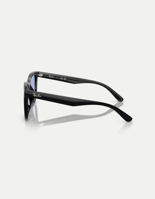 Ray-Ban – rb4420 – Eckige Sonnenbrille in Schwarz mit blauen Gläsern, 2 von 4