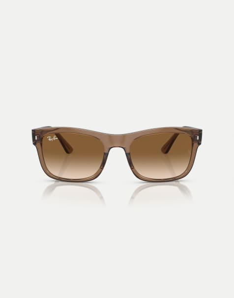 Ray-Ban Rb4428 square sunglasses with brown lens in transparent light brown - view 1