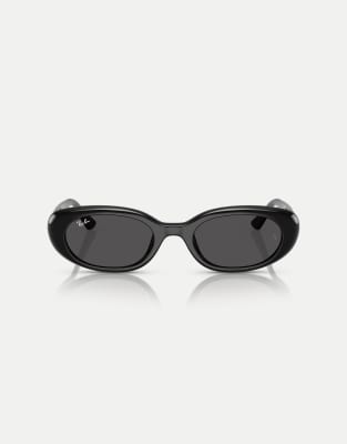 Ray-Ban - Rb4441 - Rechteckige Sonnenbrille in Schwarz mit grauen Gläsern