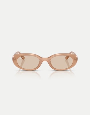 Ray-Ban - Rb4441d - Lunettes de soleil rectangulaires à verres marron - Beige opale - view 1