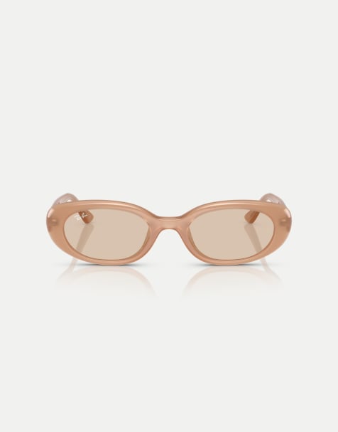 Ray-Ban Rb4441d  rectangle sunglasses with brown lens in opal beige