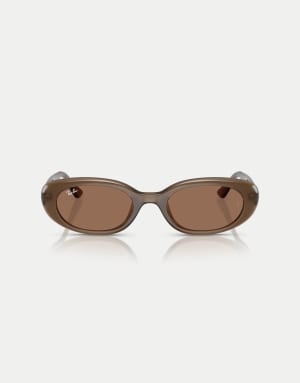 Ray-Ban Rb4441d rectangle sunglasses with brown lens in opal brown