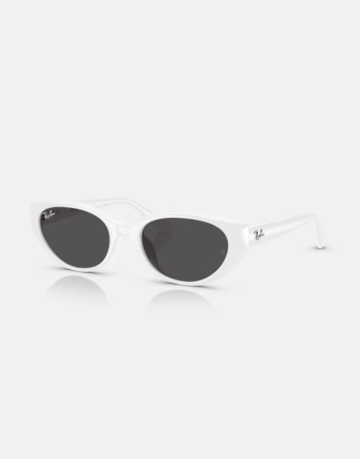 Ray-Ban - Rb4457d - Occhiali da sole rettangolari bianchi con lenti grigie, 3 di 3