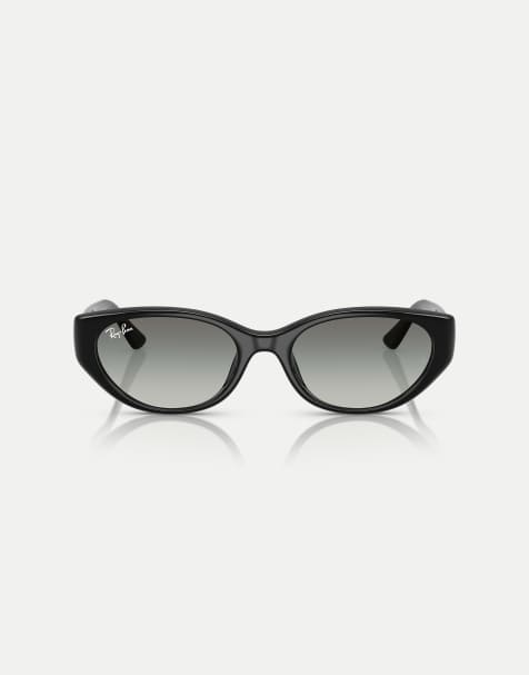 Ray-Ban Rb4457d  rectangle sunglasses with grey lens in black - view 1