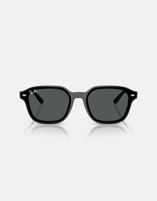 Ray-Ban - Rb4458 - Eckige Sonnenbrille in Schwarz mit grauen Gläsern