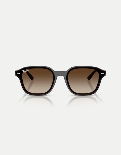 Ray-Ban Rb4458d square sunglasses with brown lens in transparent dark brown - view 1